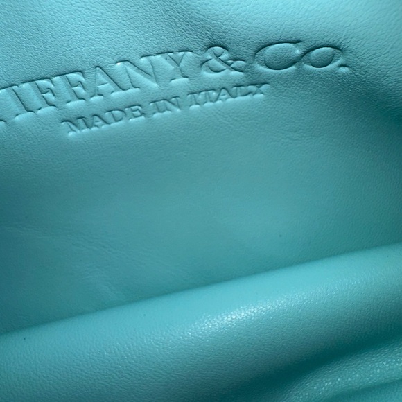 Tiffany & Co blue metallic leather pouch/wristlet no strap - Picture 7 of 8
